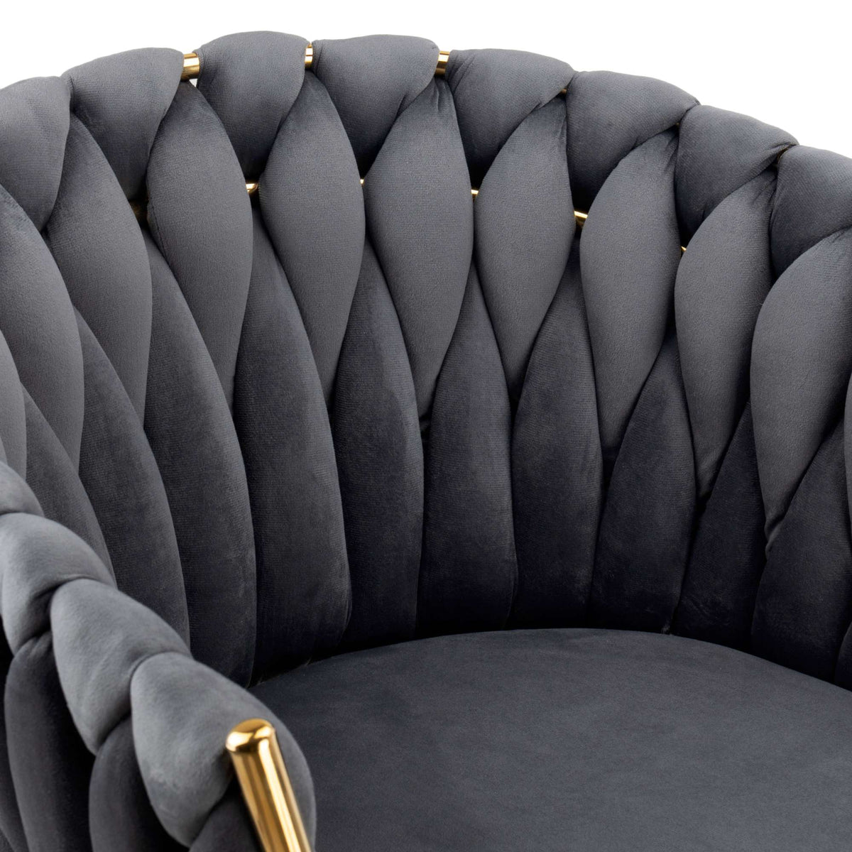 Sametová židle pletené COFTON gold VELVET grafitový