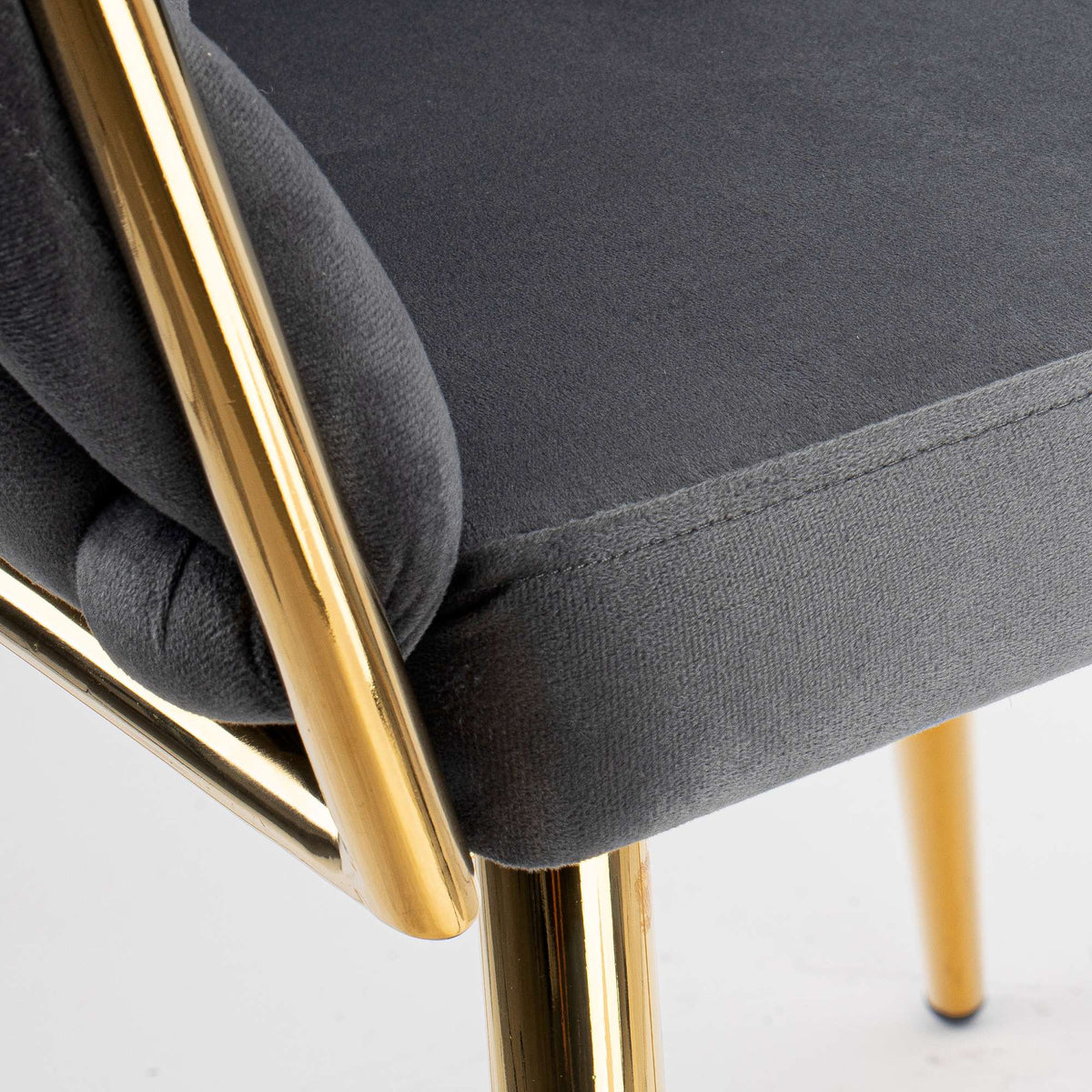 Sametová židle pletené COFTON gold VELVET grafitový