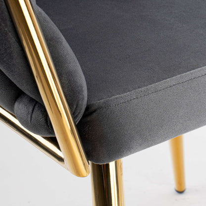 Sametová židle pletené COFTON gold VELVET grafitový