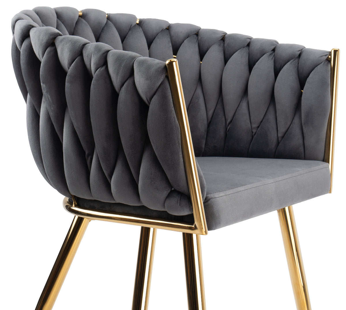 Sametová židle pletené COFTON gold VELVET grafitový