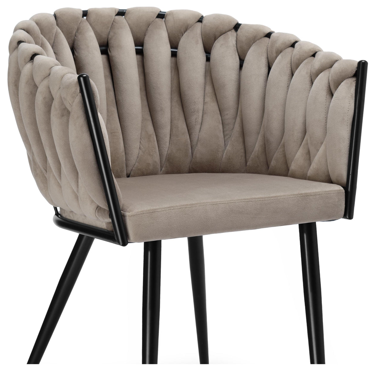 Sametová židle pletené ASTON VELVET taupe