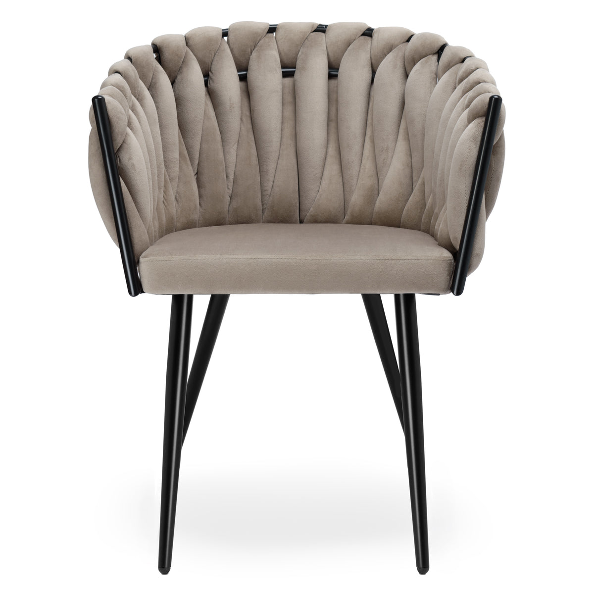 Sametová židle pletené ASTON VELVET taupe