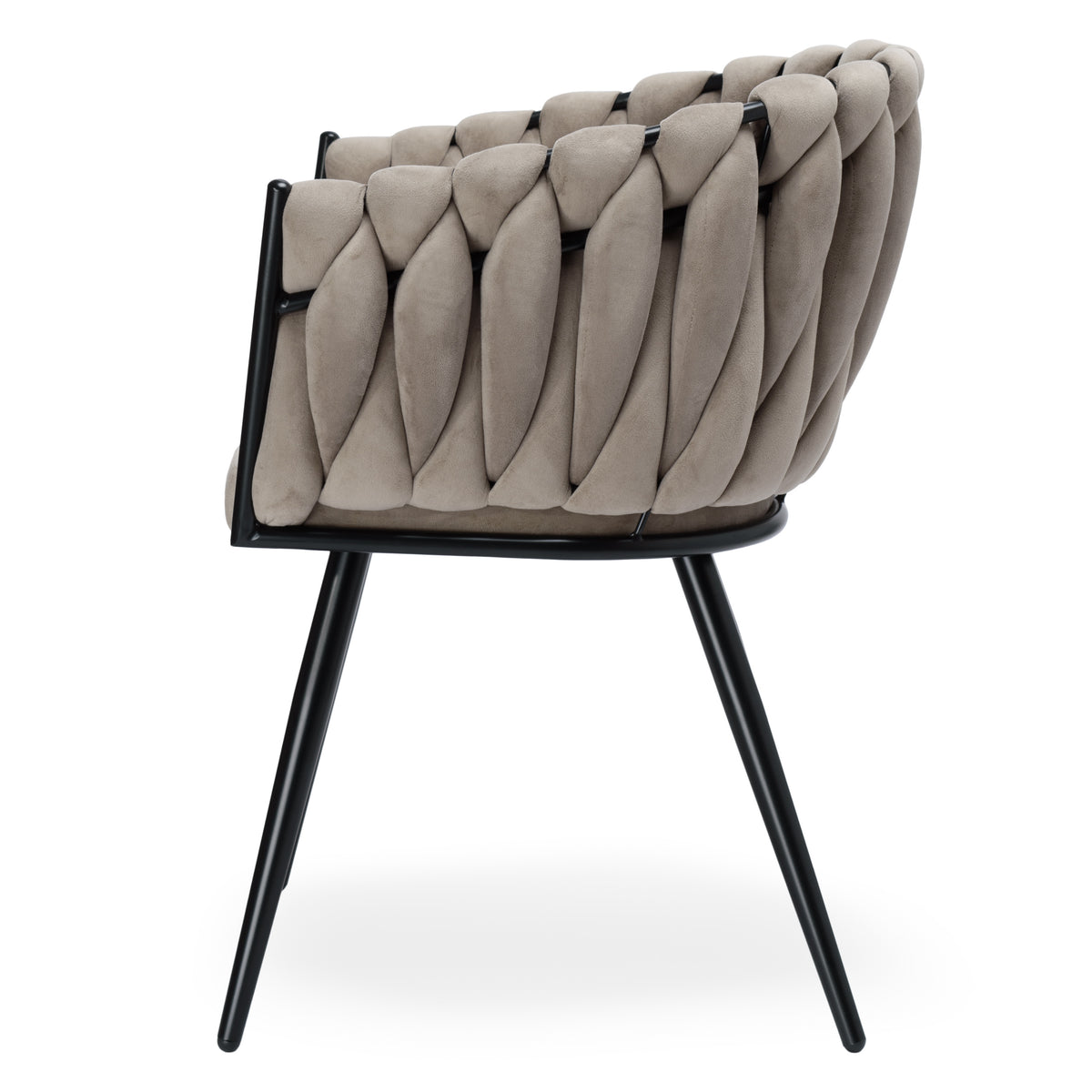 Sametová židle pletené ASTON VELVET taupe