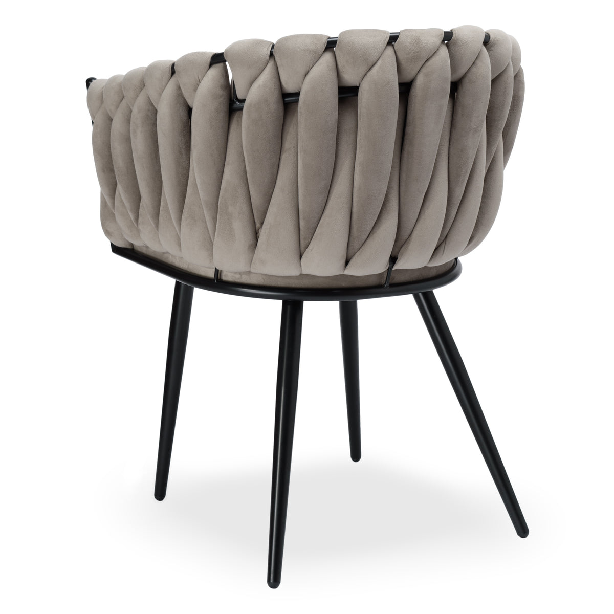 Sametová židle pletené ASTON VELVET taupe