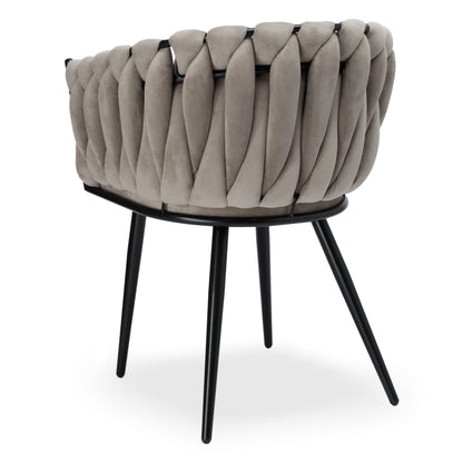 Sametová židle pletené ASTON VELVET taupe