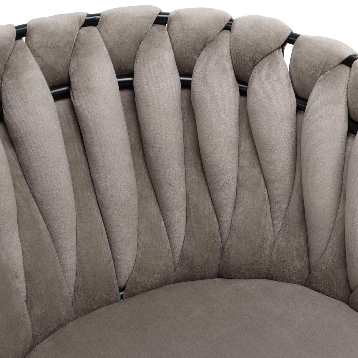 Sametová židle pletené ASTON VELVET taupe