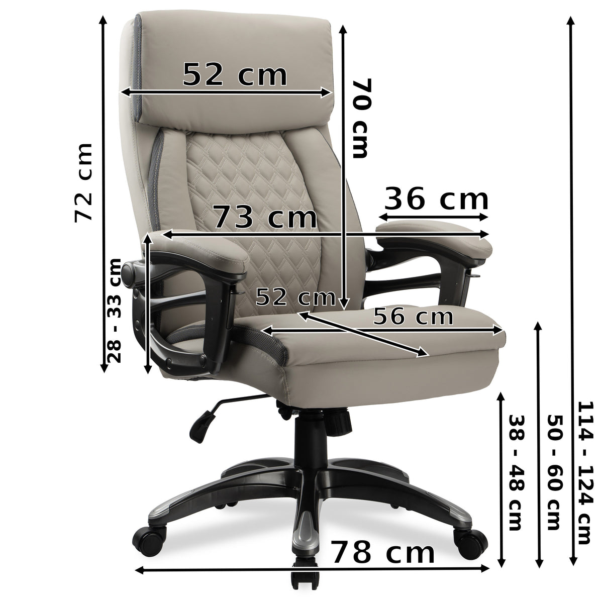 Kancelářské křeslo CAMARO šedé