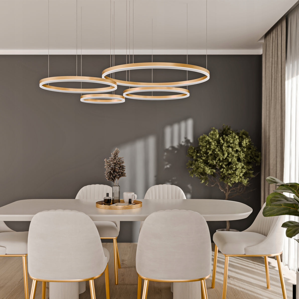 Zlaté LED závěsné svítidlo 272 W