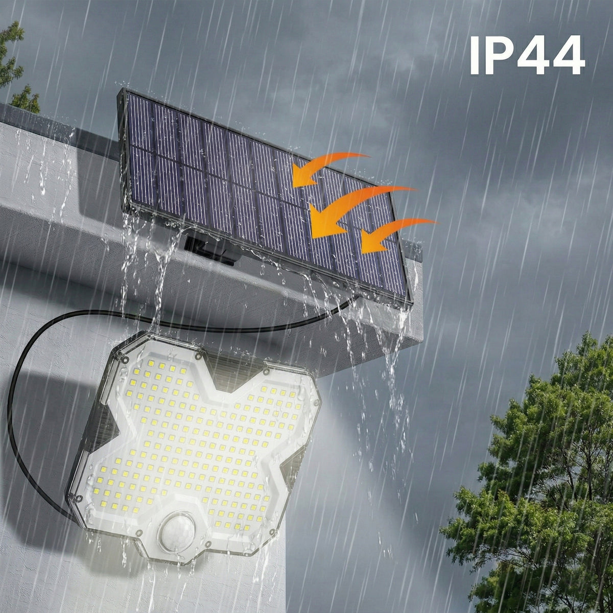LED solární pouliční svítidlo, IP44