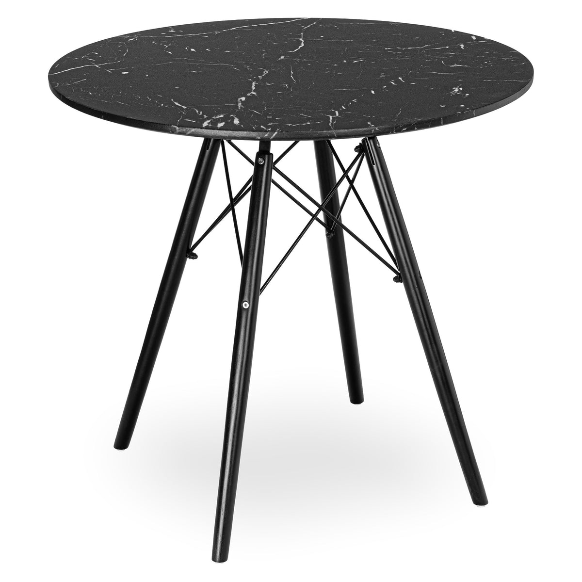 Kulatý stolek PARIS BLACK DTW 80 cm mramor černý