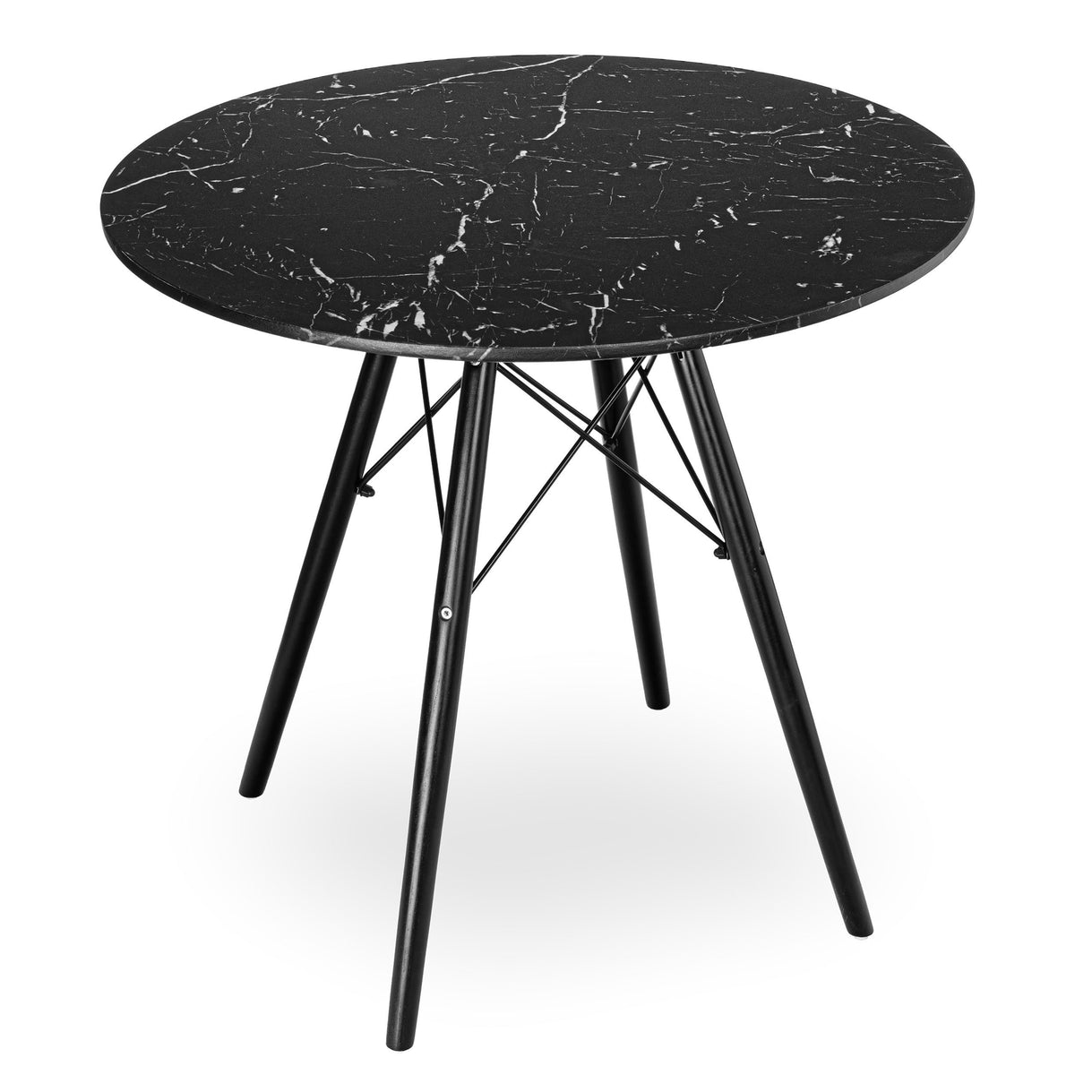 Kulatý stolek PARIS BLACK DTW 80 cm mramor černý