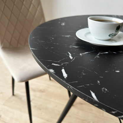 Kulatý stolek PARIS BLACK DTW 80 cm mramor černý