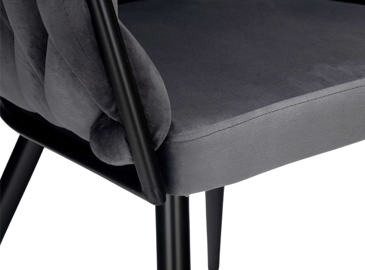Sametová židle pletené COFTON Black VELVET grafitový