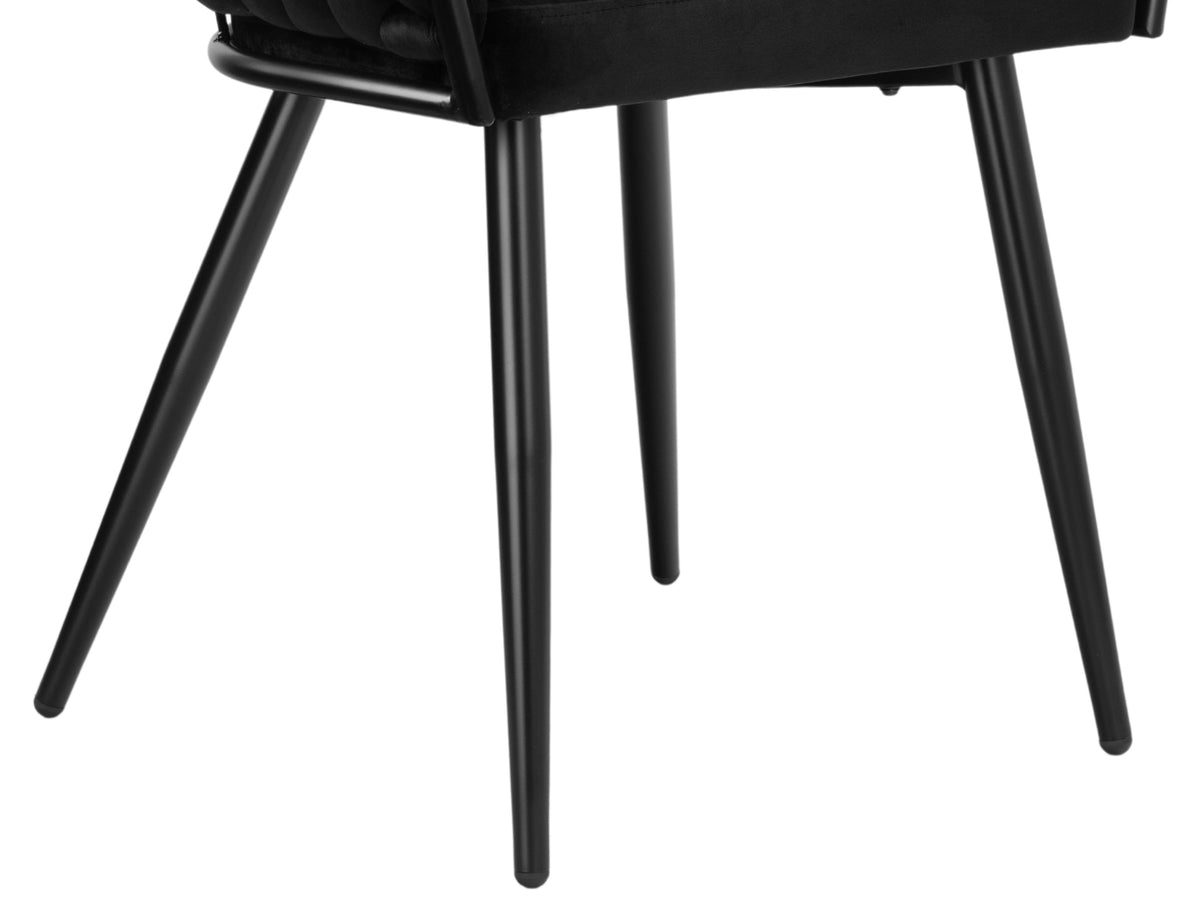 Sametová židle pletené COFTON Black VELVET černý