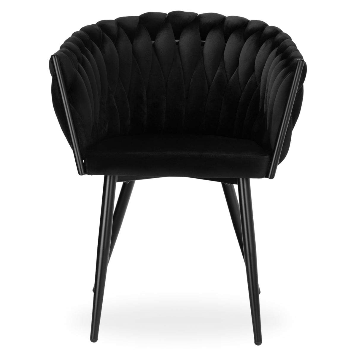 Sametová židle pletené COFTON Black VELVET černý