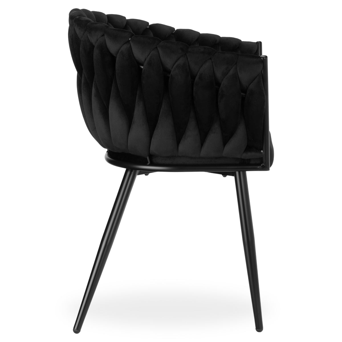 Sametová židle pletené COFTON Black VELVET černý