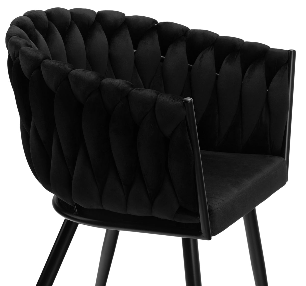 Sametová židle pletené COFTON Black VELVET černý