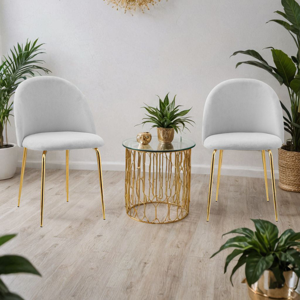 Sametová židle Fargo Gold Velvet šedé