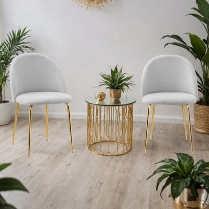 Sametová židle Fargo Gold Velvet šedé