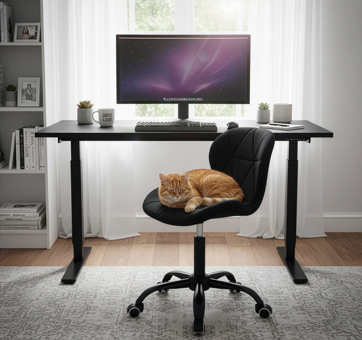 Kancelářské křeslo na kolečkách Spiner Black černý velvet