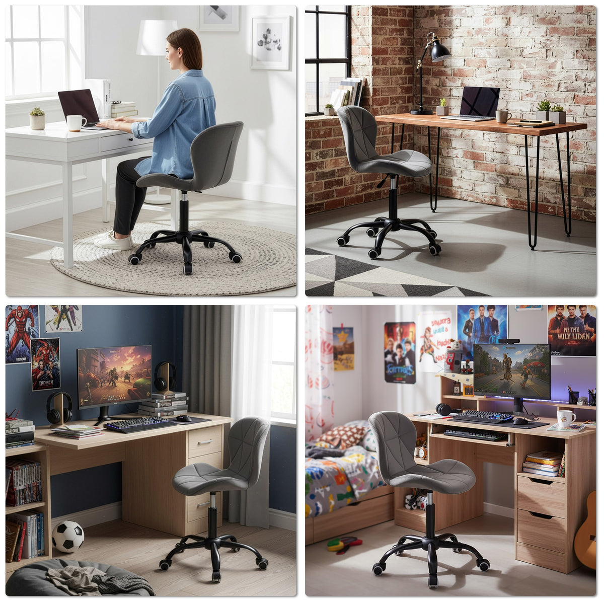 Kancelářské křeslo na kolečkách Spiner Black grafitový velvet