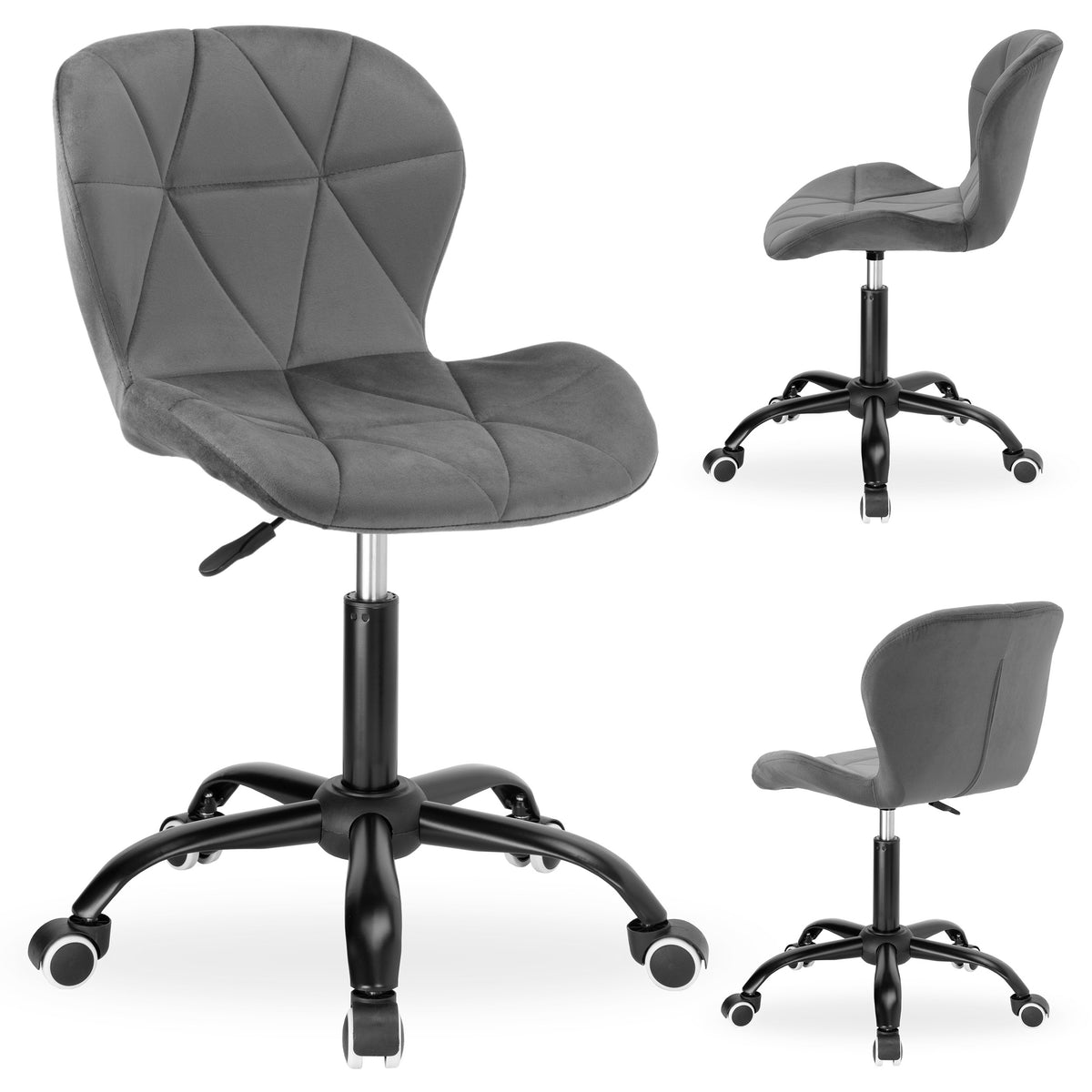 Kancelářské křeslo na kolečkách Spiner Black grafitový velvet