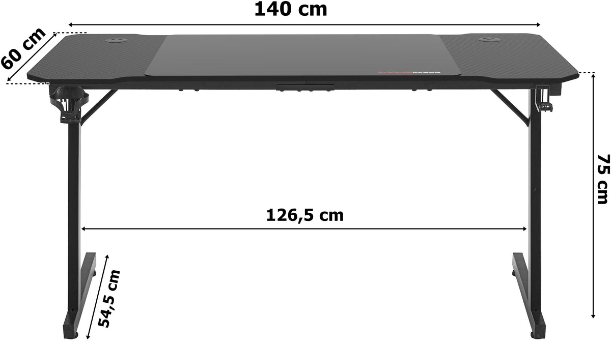 Herní stůl GAMER 1.0 140 cm podložka