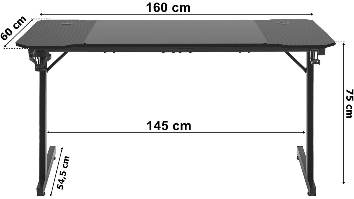 Herní stůl GAMER 1.1 160 cm podložka