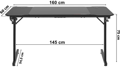 Herní stůl GAMER 1.1 160 cm podložka