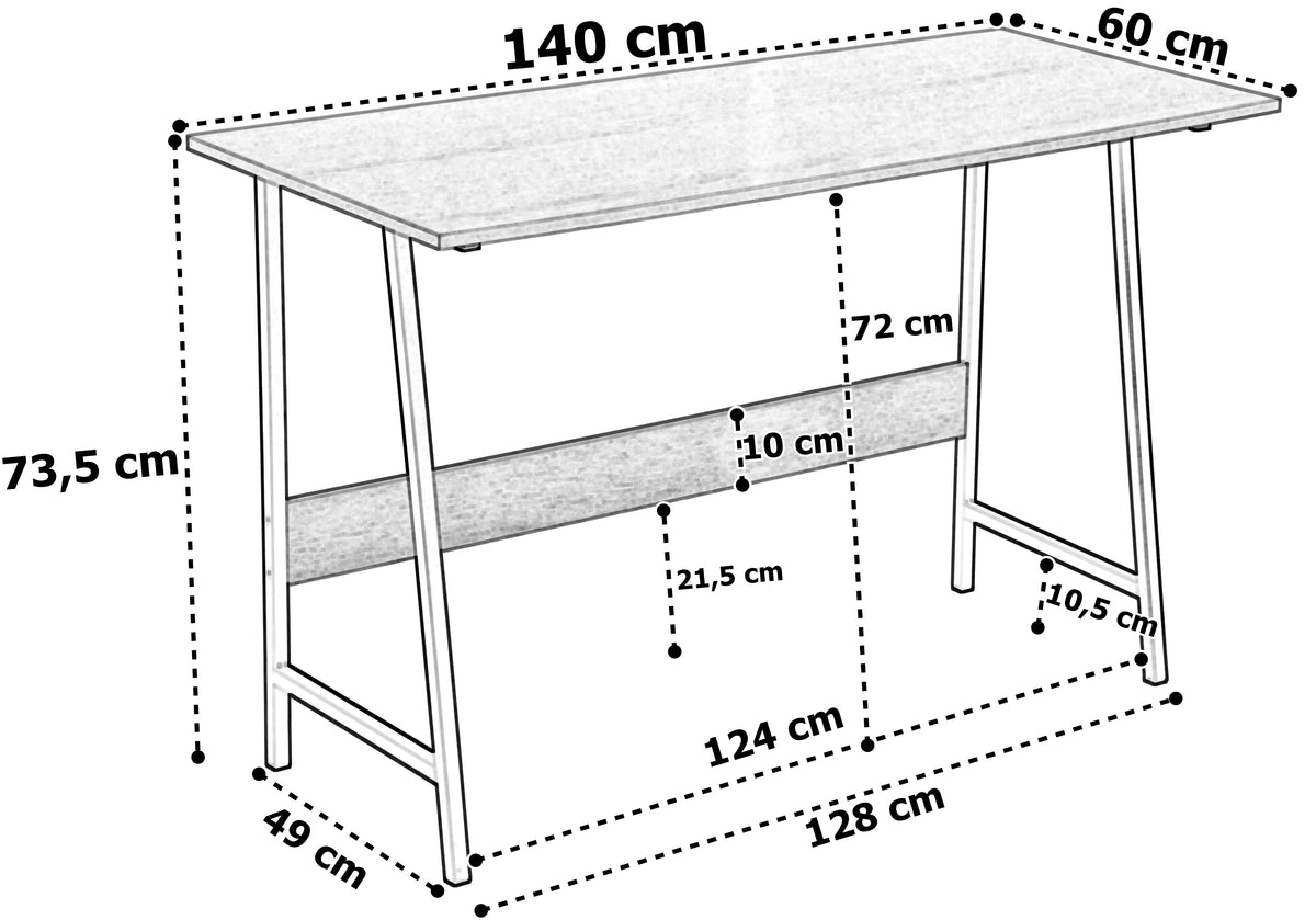 Loftový počítačový stůl GRENEN MODERN OAK