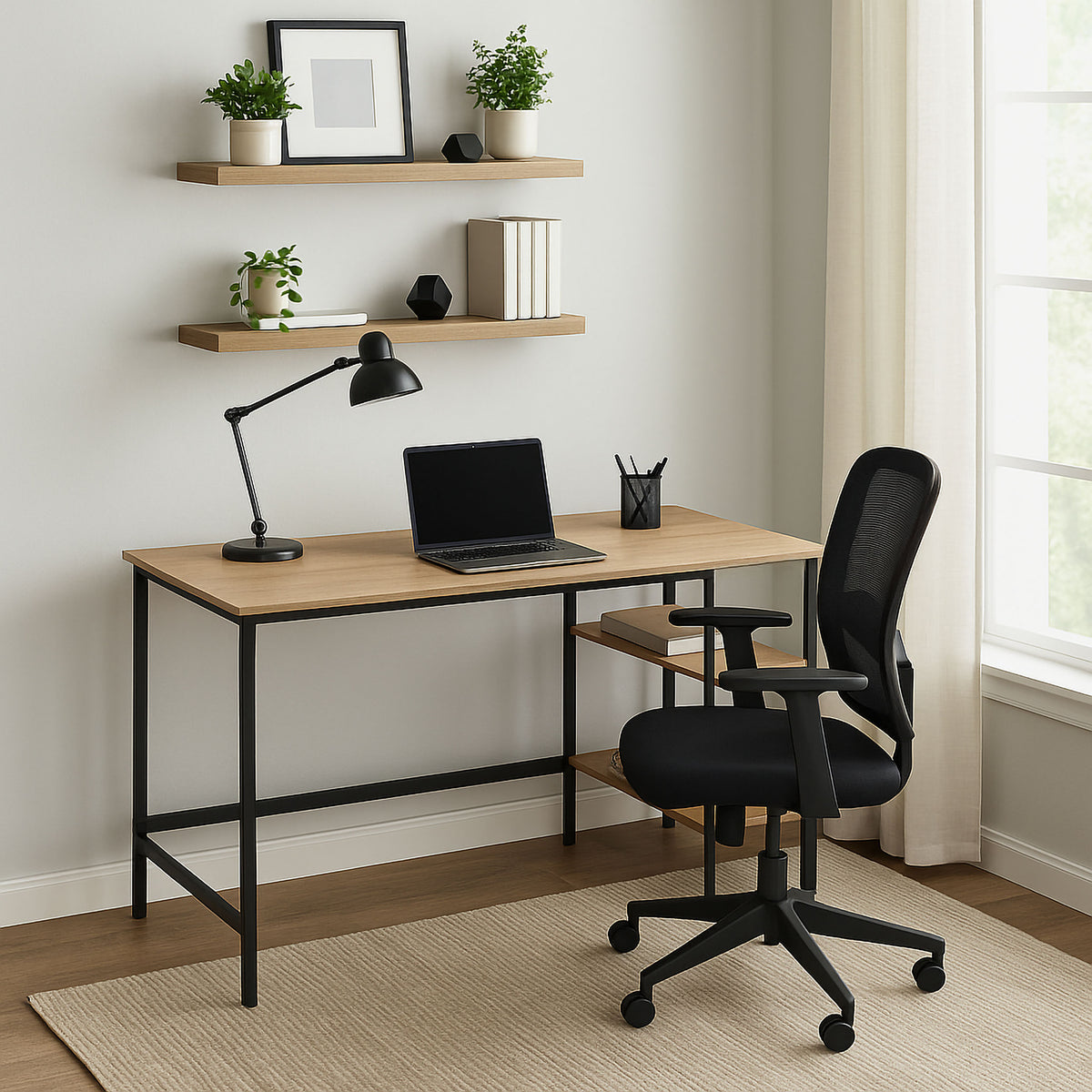 Loftový počítačový stůl FALUN MODERN OAK