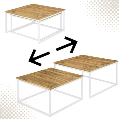 Sada 2 skandinávských stolků VELEN bílý CRAFT 2w1