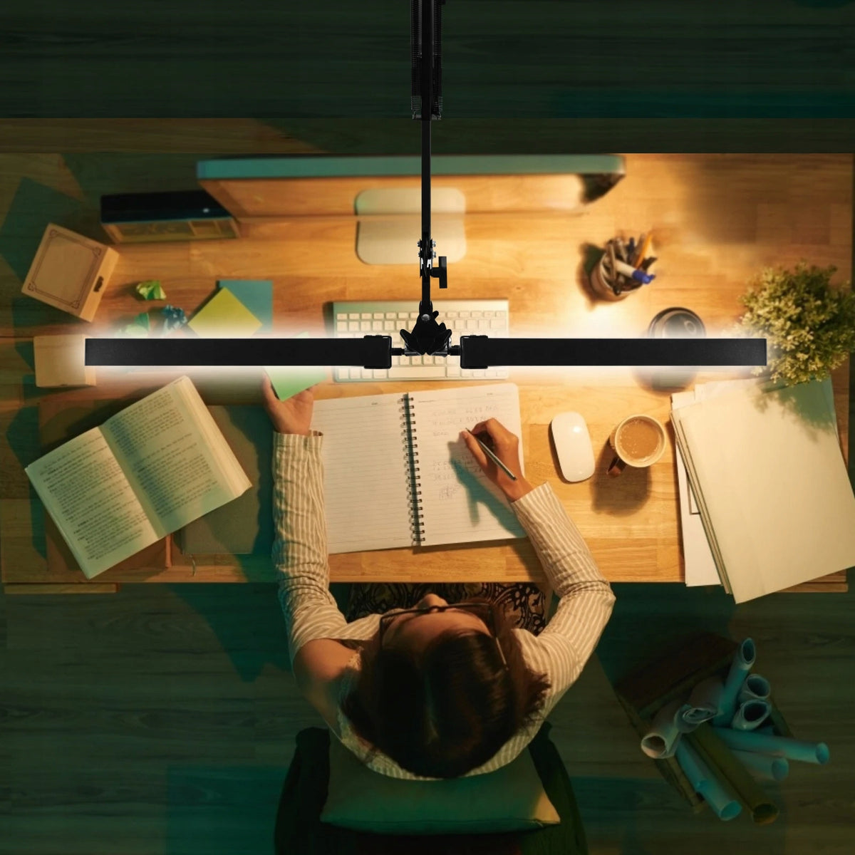 LED stolní lampa 20 W, s dotykovým ovládáním, nastavitelná, 3 režimy barvy světla