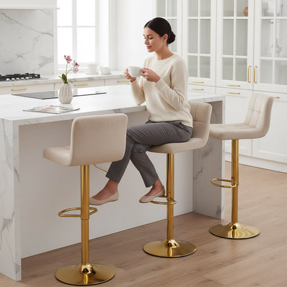Barová židle Arako Gold béžový Velvet
