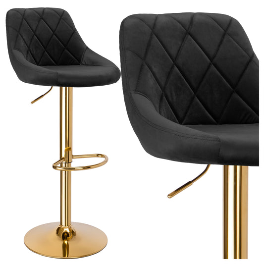 Barová židle Cydro Gold černé Velvet