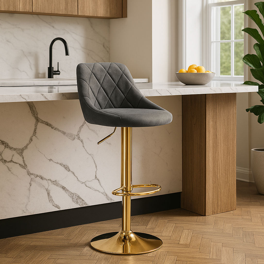 Barová židle Cydro Gold grafitové Velvet