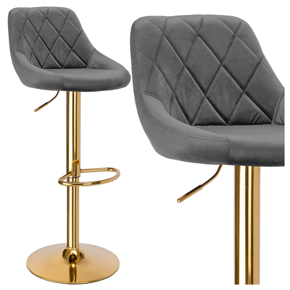 Barová židle Cydro Gold grafitové Velvet