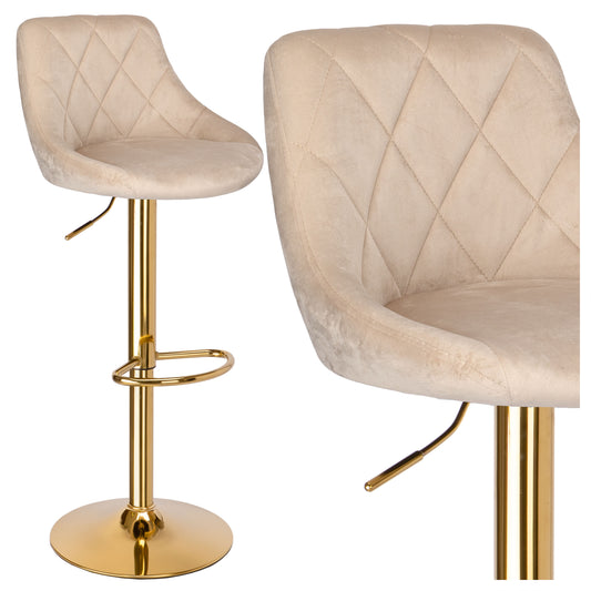 Barová židle Cydro Gold béžové Velvet
