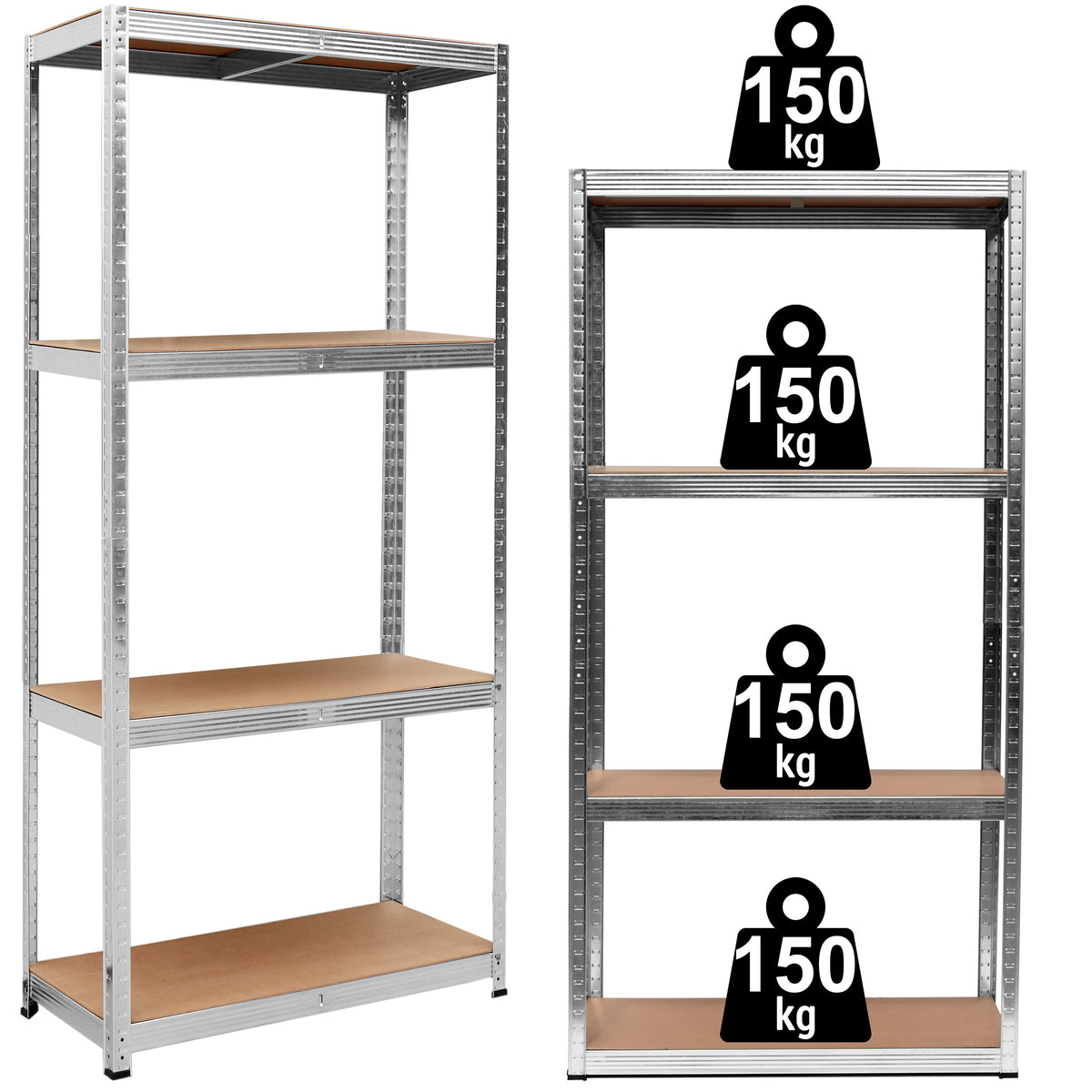 Skladový regál 4 úrovně 174x80x40 150 kg stříbrný