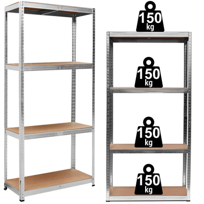 Skladový regál 4 úrovně 174x80x40 150 kg stříbrný