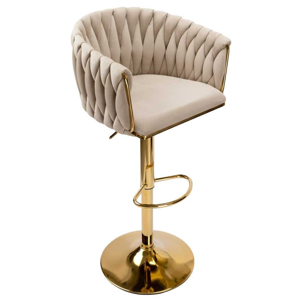 Barová židle Cofton Gold béžový Velvet