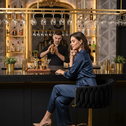 Barová židle Cofton Gold černý Velvet