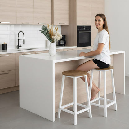 Barová židle Flint bílý Rustic skandinávský dekor starého dubu