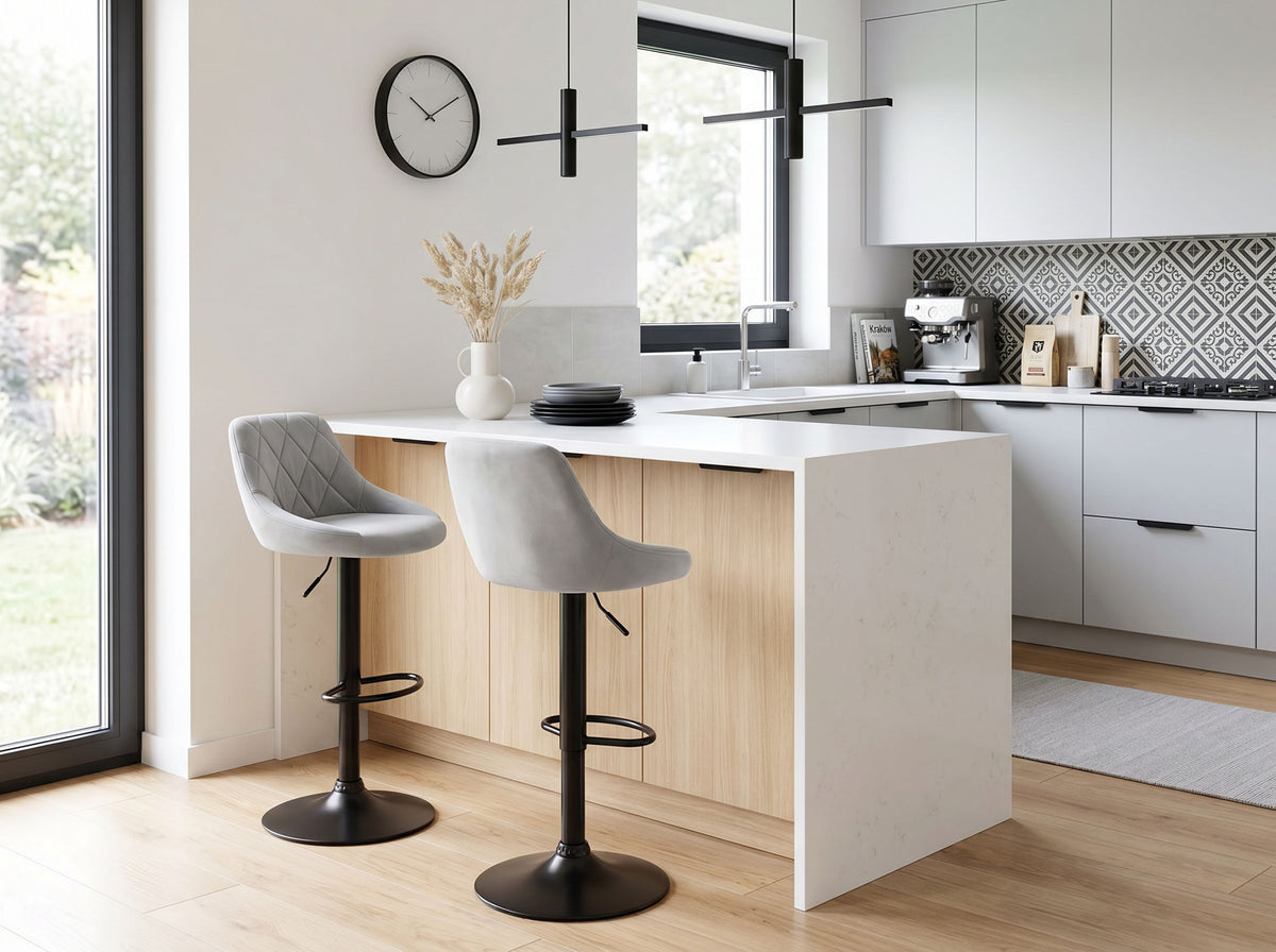 Barová židle Cydro Black šedý Velvet