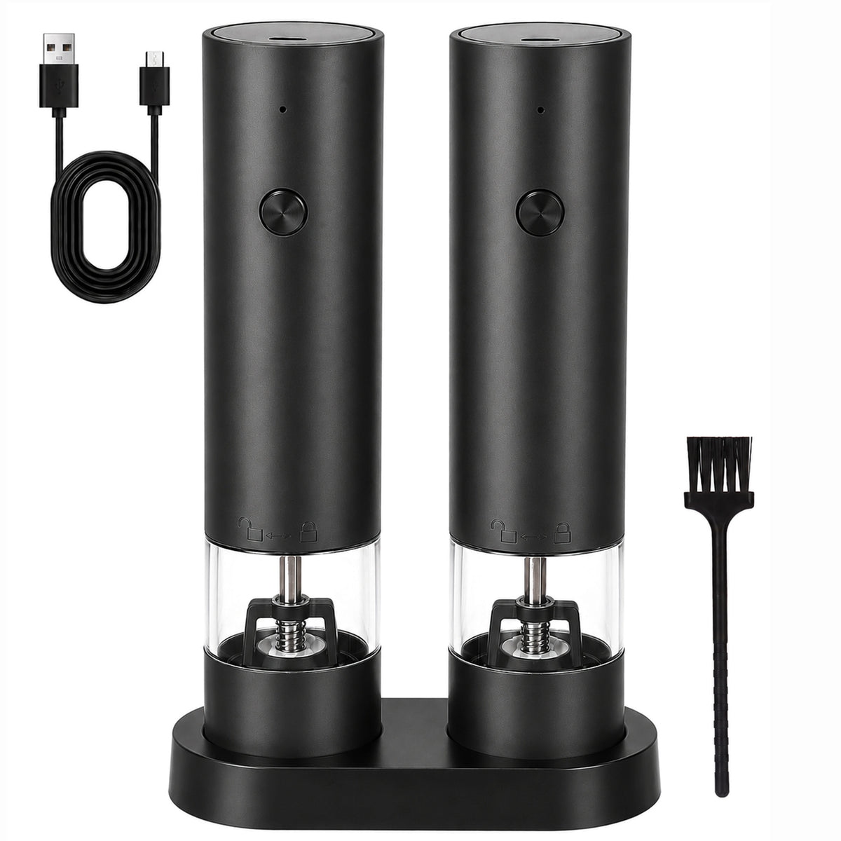 Mlýnek na koření AROMA elektrický 2 ks