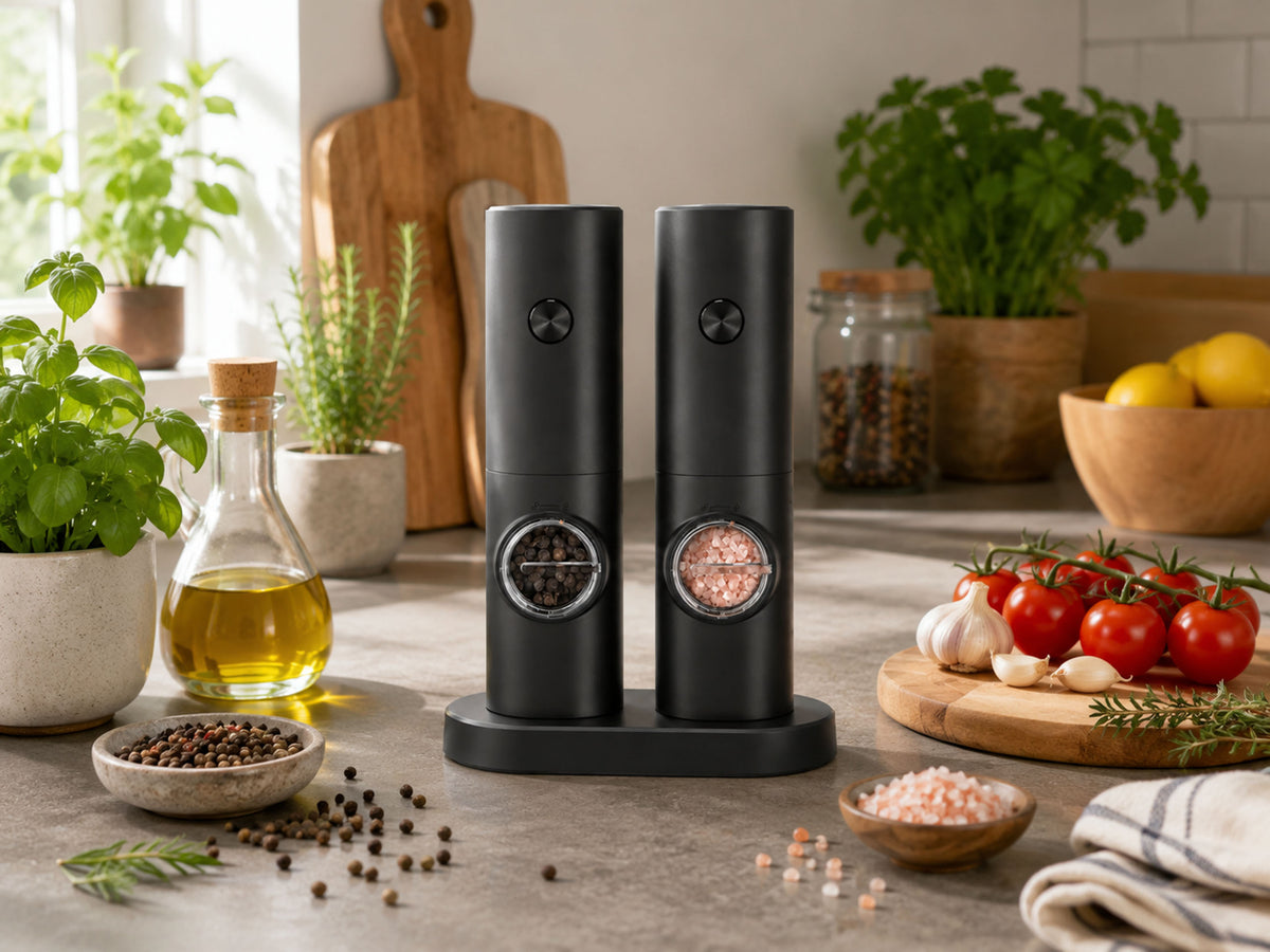 Mlýnek na koření HERBAL elektrický 2 ks