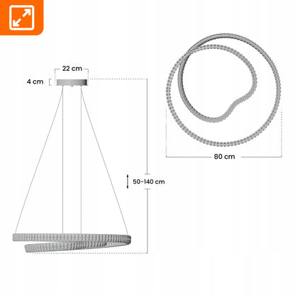 Bílé LED závěsné svítidlo 136 W – teplá bílá