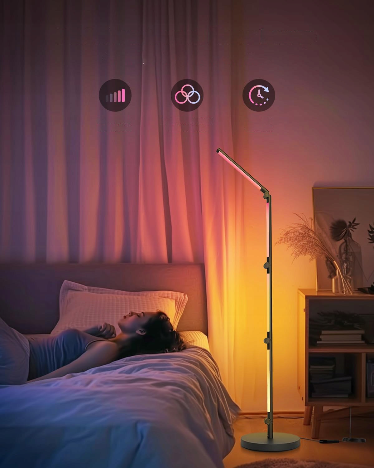 LED stojací lampa 10 W, nastavitelná