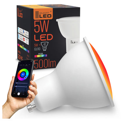 Bílá LED žárovka GU10 5 W, CCT