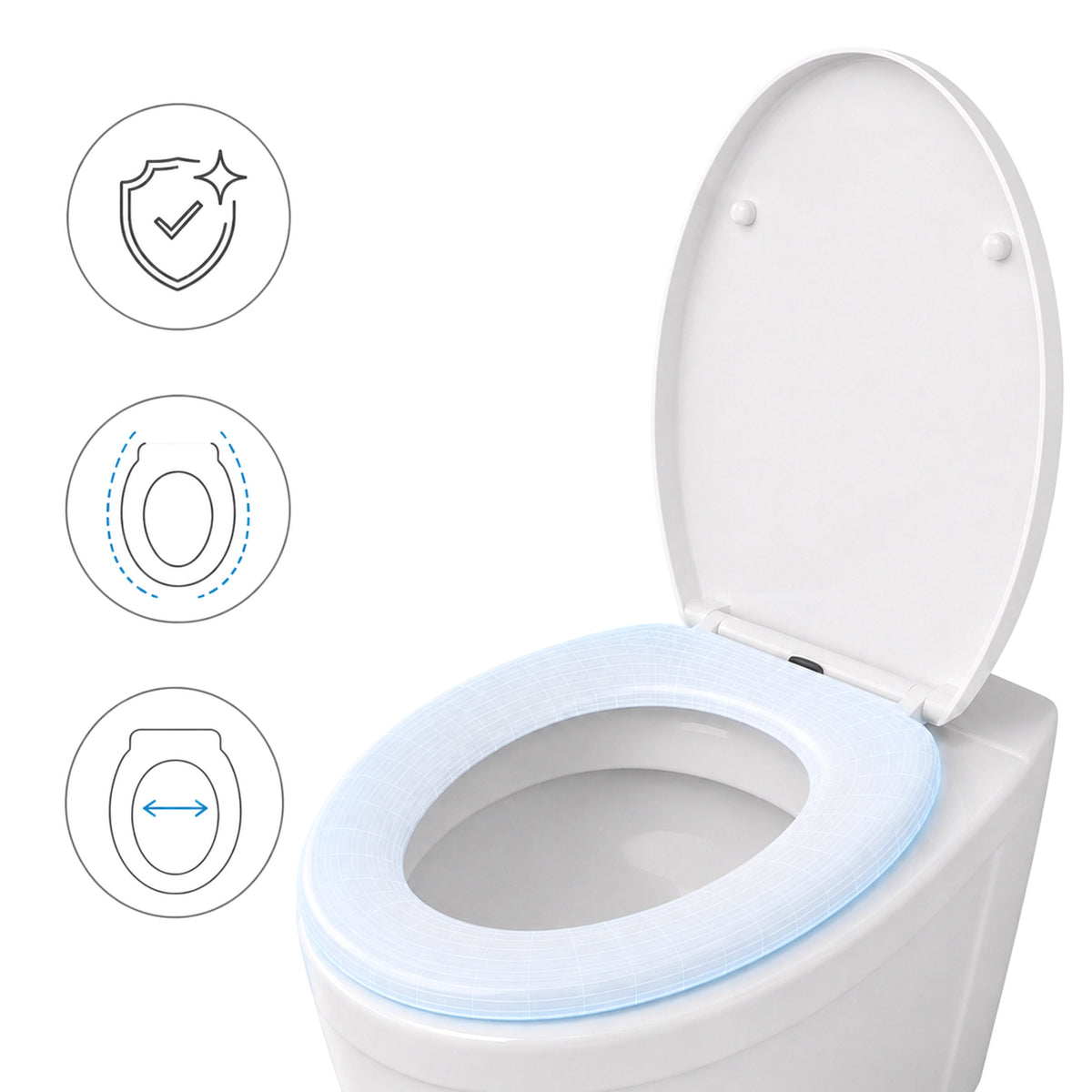 Univerzální WC sedátko LAUTA bílá s pomalým sklápěním